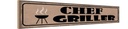 Holzschild 10x46 cm Grill Chef Griller Outdoor Camping