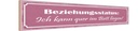 Holzschild 10x46 cm Beziehungsstatus quer im Bett Dekoration