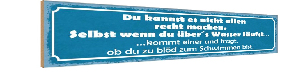 Holzschild 10x46 cm du kannst es nicht allen Recht Dekoration