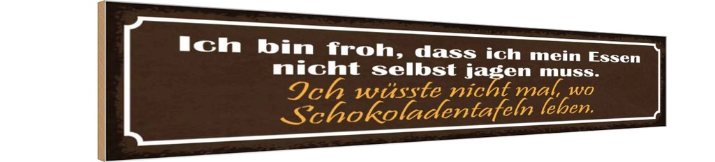 Holzschild 10x46 cm Schokoladentafeln Essen Trinken