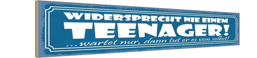 Holzschild 10x46 cm widersprecht nie einem Teenager Spruch Zitat