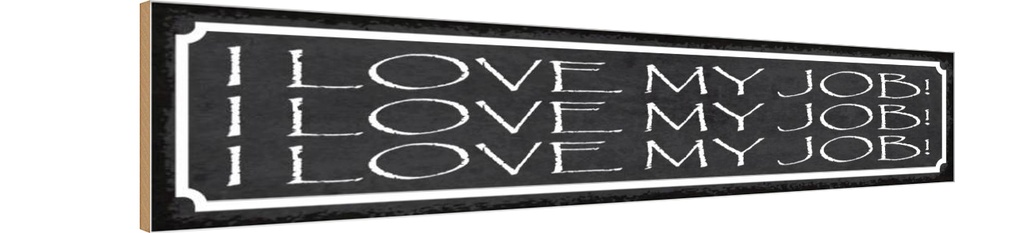 Holzschild 10x46 cm i love my Job liebe meine Arbeit Spruch Zitat
