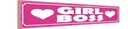 Holzschild 10x46 cm Girl Boss pink Herz Dekoration