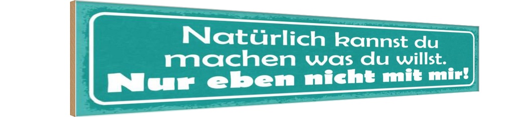 [LA-121547-H] Holzschild 10x46 cm machen was willst nicht mit mir Spruch Zitat