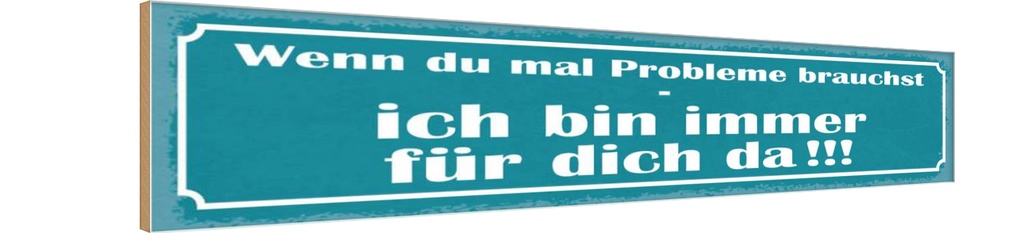 Holzschild 10x46 cm Wenn Probleme brauchst bin da
