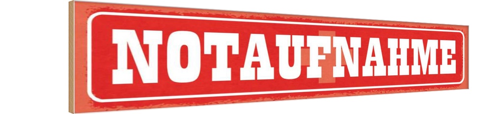 Holzschild 10x46 cm Notaufnahme