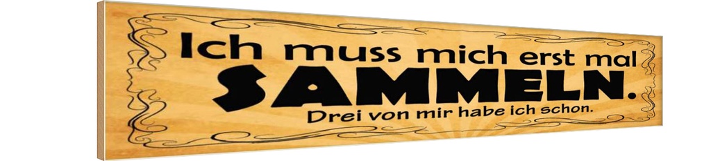 Holzschild 10x46 cm Ich muss mich erst mal sammeln