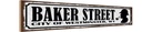 Holzschild 10x46 cm Baker streeet city Westminster