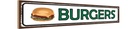 Holzschild 10x46 cm Burger Fast Food