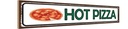 Holzschild 10x46 cm Hot Pizza Fast Food