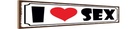 Holzschild 10x46 cm I Love Sex
