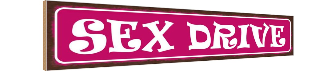 Holzschild 10x46 cm Sex drive