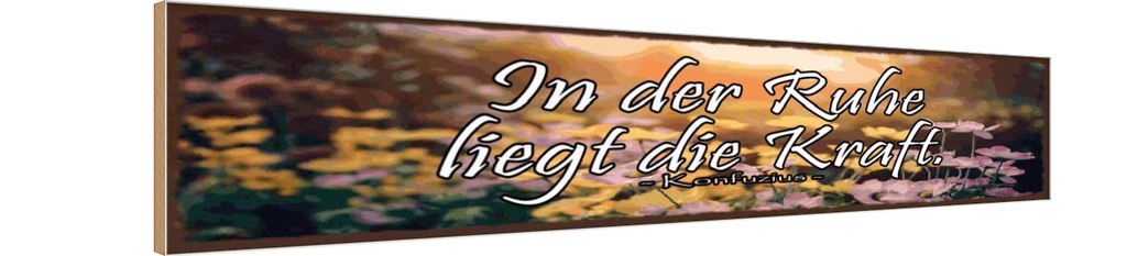 Holzschild 10x46 cm In der Ruhe liegt die Kraft