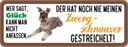 Holzschild 10x27 cm Zwerg Schnautzer Hund gestreichelt Tier Haustier