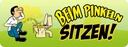 Holzschild 10x27 cm Beim Pinkeln sitzen Warnschild Hinweisschild
