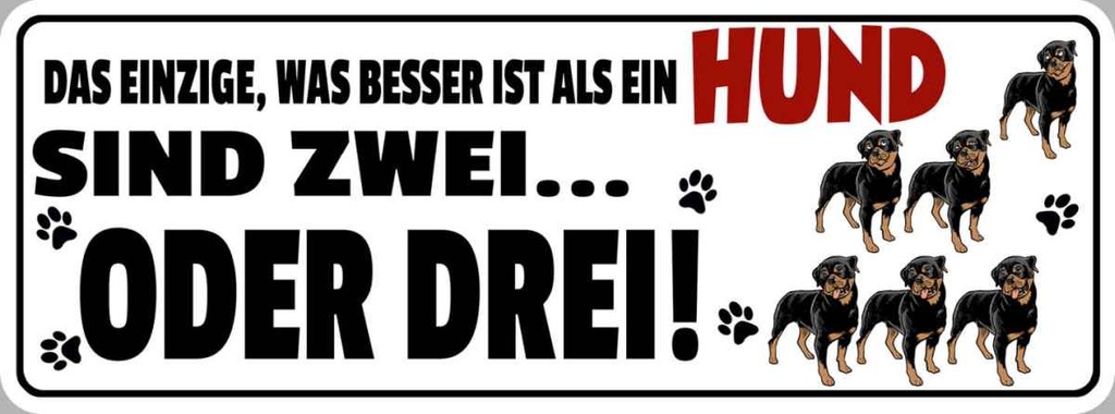 Holzschild 10x27 cm was besser ist als ein Hund Tier Haustier