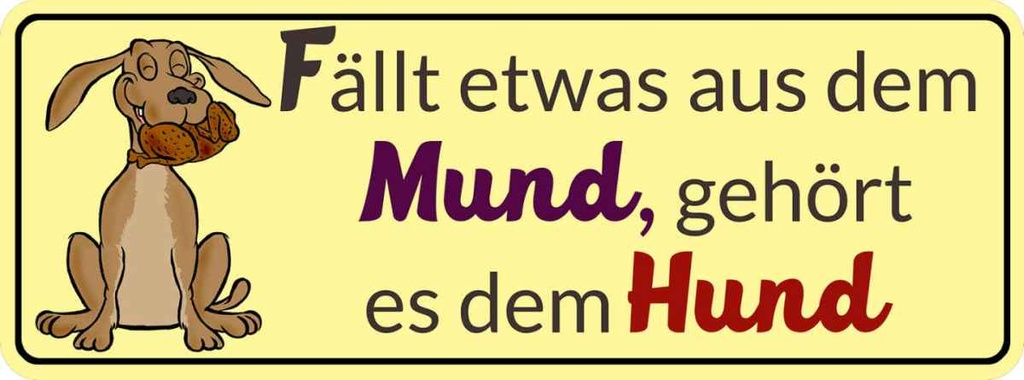 Holzschild 10x27 cm gehört es dem Hund Tier Haustier