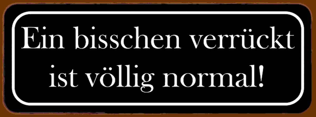 Holzschild 10x27 cm ein bisschen verrückt ist normal Spruch Zitat