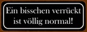 Holzschild 10x27 cm ein bisschen verrückt ist normal Spruch Zitat