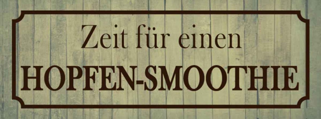 Holzschild 10x27 cm Zeit für einen Hopfen-Smoothie Essen Trinken