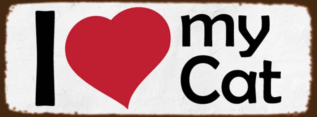 Holzschild 10x27 cm i love my Cat Herz Katze Tier Haustier
