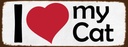 Holzschild 10x27 cm i love my Cat Herz Katze Tier Haustier