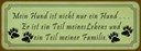 Holzschild 10x27 cm mein Hund ist nicht nur ein Tier Haustier