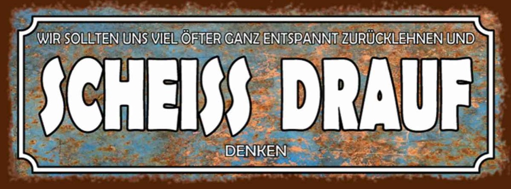Holzschild 10x27 cm wir sollten Scheiss drauf denken Spruch Zitat