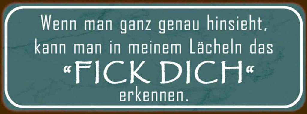 Holzschild 10x27 cm in meinem Lächeln Fick Dich Dekoration