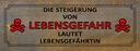 Holzschild 10x27 cm von Lebensgefahr Lebensgefährtin Spruch Zitat