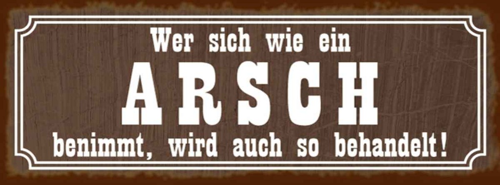 Holzschild 10x27 cm wer sich wie ein Arsh benimmt Dekoration