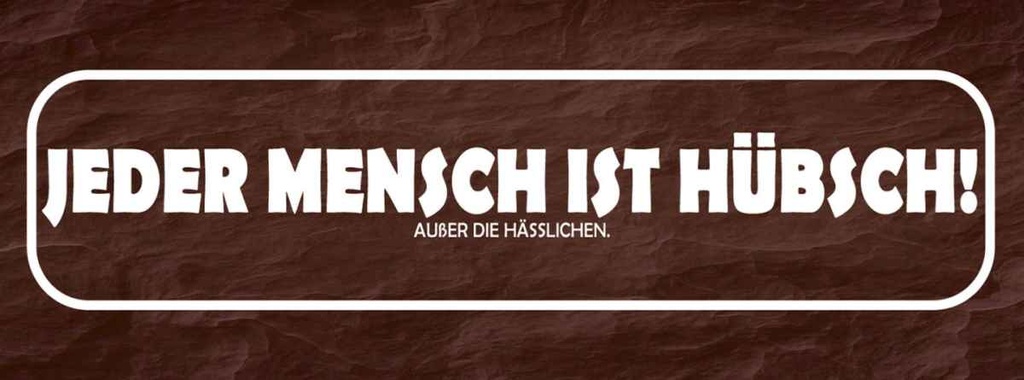 Holzschild 10x27 cm jeder Mensch ist hübsch außer Dekoration