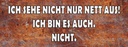 Holzschild 10x27 cm sehe nicht nur nett aus ich bin Spruch Zitat