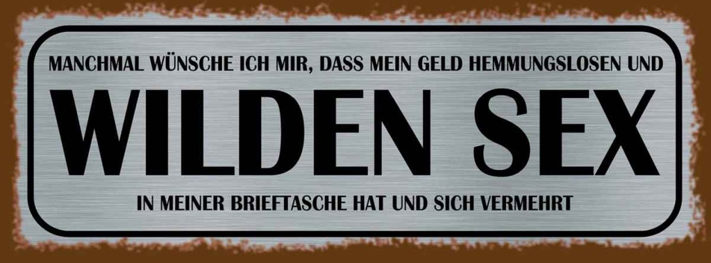 Holzschild 10x27 cm wünsche ich mir Geld wilden Sex Spruch Zitat