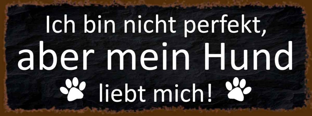 Holzschild 10x27 cm aber mein Hund liebt mich Tier Haustier