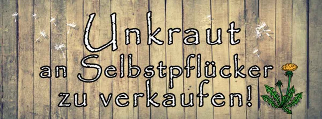 Holzschild 10x27 cm Unkraut an Selbstpflücker Warnschild Hinweisschild