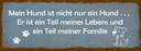 Holzschild 10x27 cm mein Hund ist nicht nur ein Tier Haustier