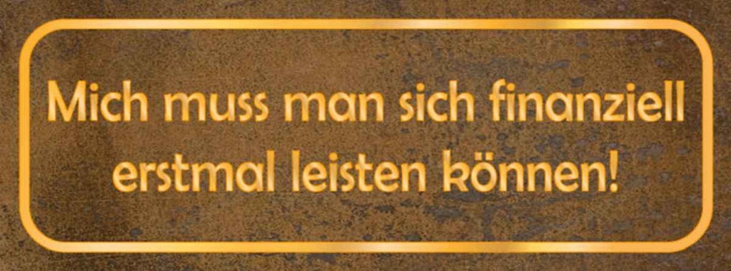 Holzschild 10x27 cm mich muss man leisten können Dekoration
