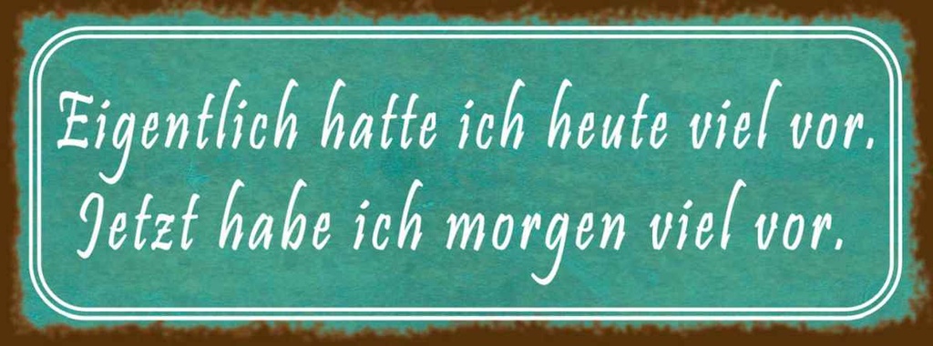 Holzschild 10x27 cm ich hatte heute viel vor Dekoration