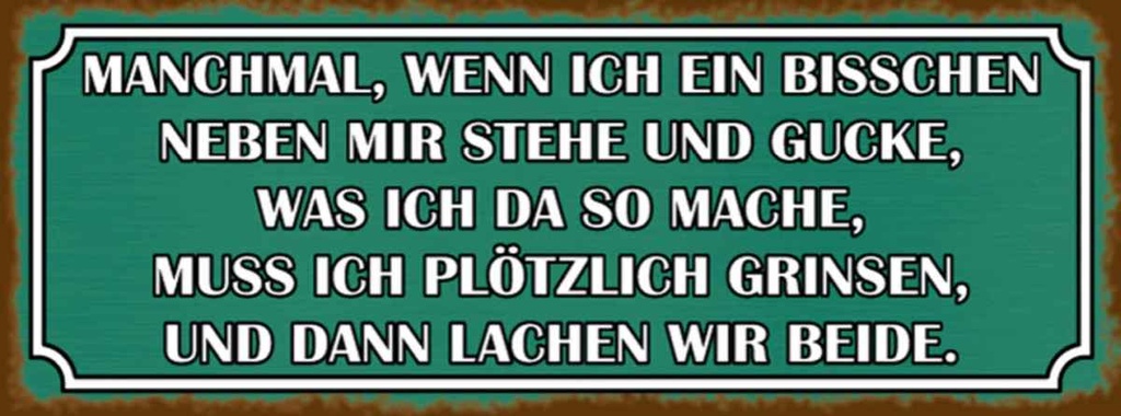 Holzschild 10x27 cm wenn ich neben mir stehe und Dekoration