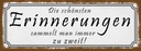 Holzschild 10x27 cm schönste Erinerungen zu zweit Dekoration