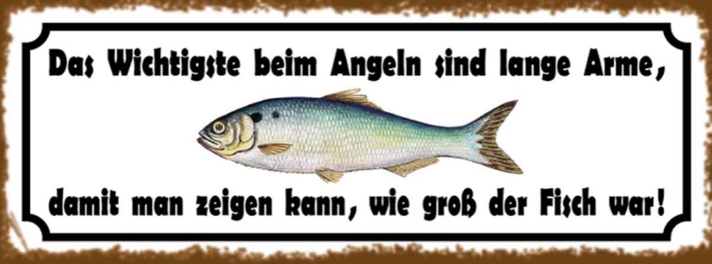 Holzschild 10x27 cm das wichtigste beim Angeln sind Spruch Zitat