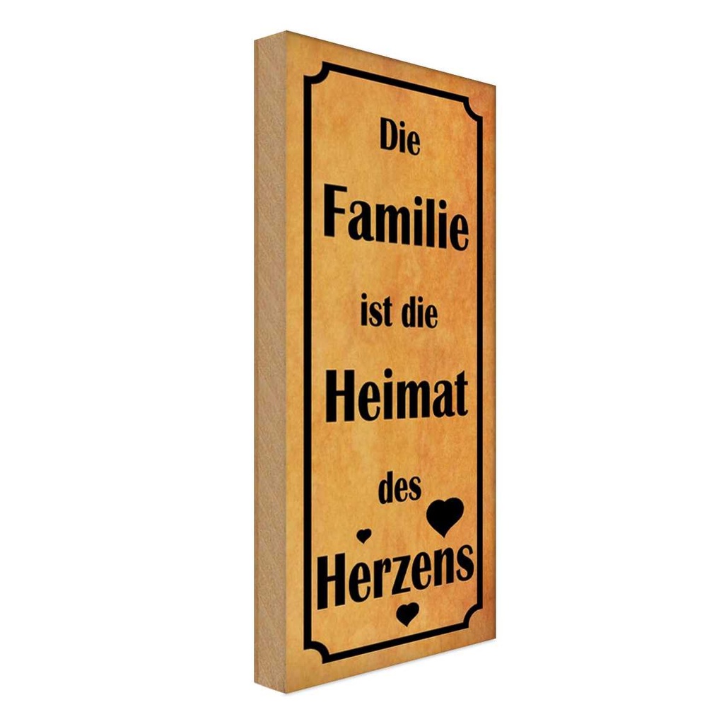 Holzschild 27x10 cm Familie ist Heimat des Herzens Freunde