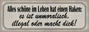 Holzschild 10x27 cm alles schöne hat einen Haken Dekoration