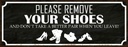 Holzschild 10x27 cm please remove your shoes Warnschild Hinweisschild