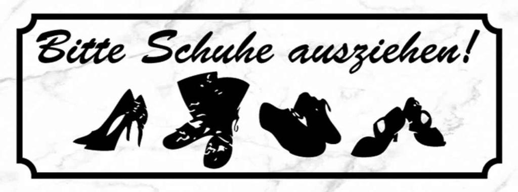 Holzschild 10x27 cm bitte Schuhe ausziehen