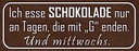 Holzschild 10x27 cm ich esse Schokolade nur an Tagen Spruch Zitat