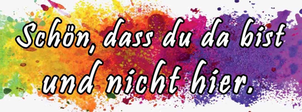 Holzschild 10x27 cm schön dass du da bist nicht hier Spruch Zitat