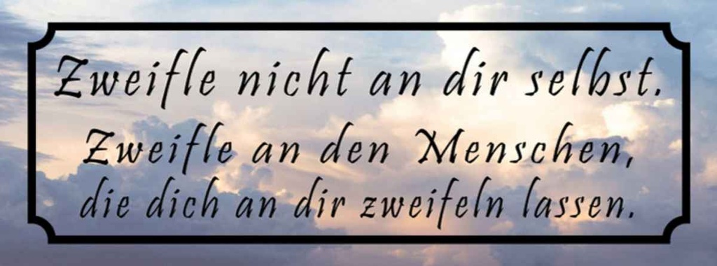 Holzschild 10x27 cm Zweifle nicht an dir selbst Dekoration