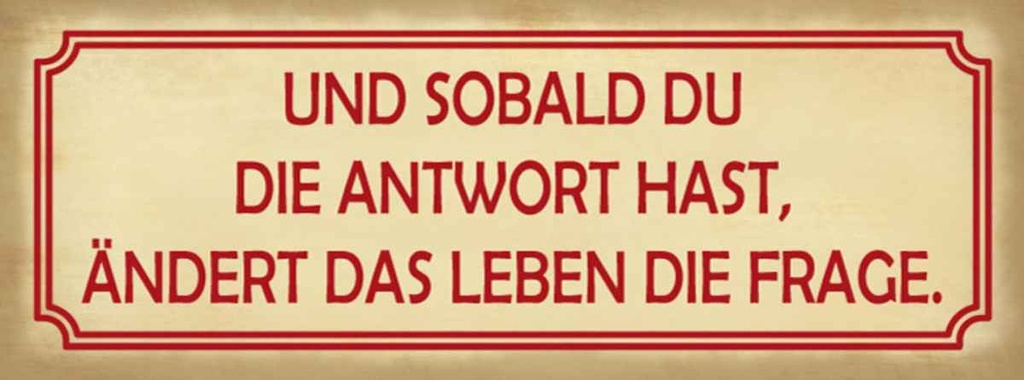 Holzschild 10x27 cm sobald du Antwort ändert Frage Dekoration